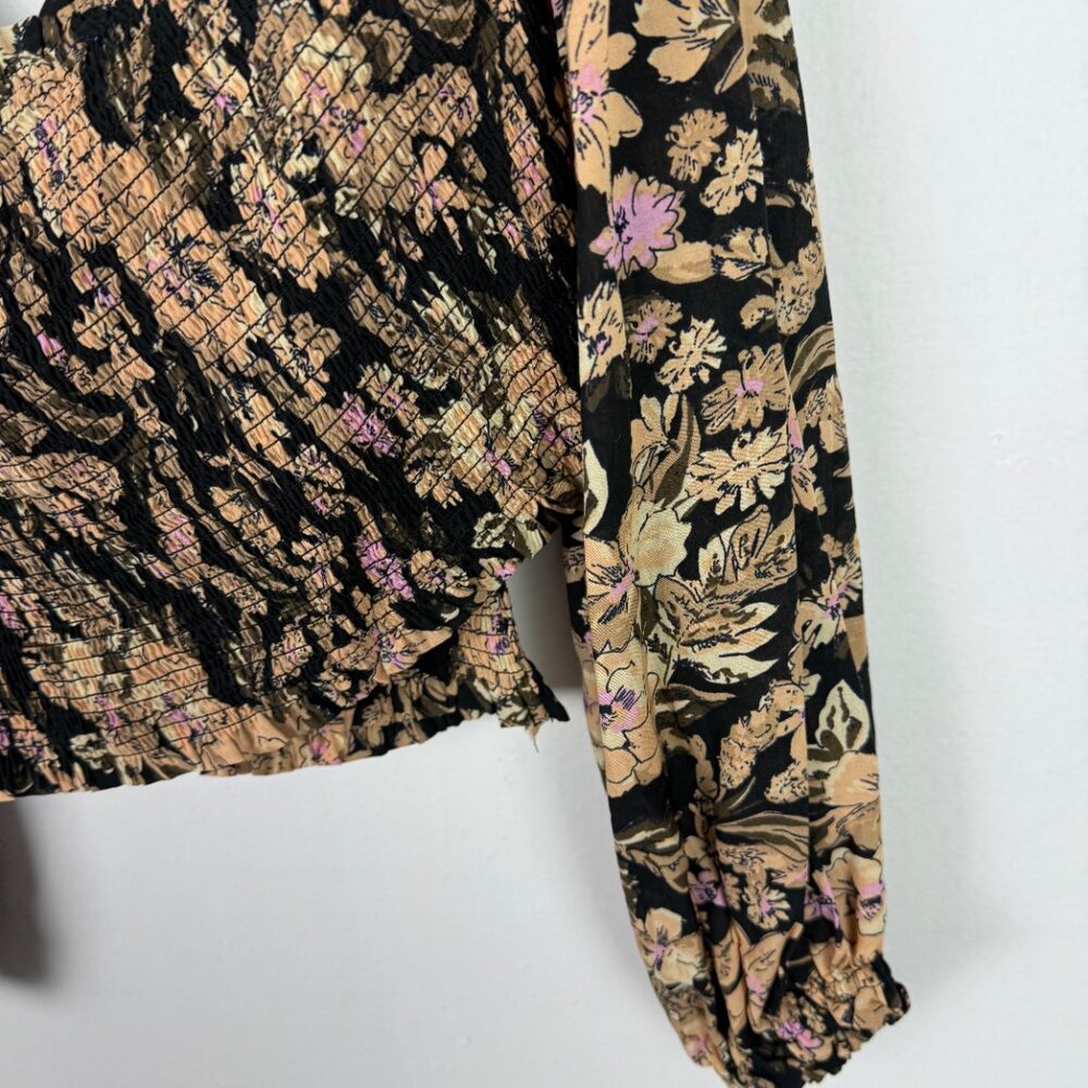 NWT Free People East To West Smocked Top Off the Shoulder Black Size Medium M - Picture 12 of 12